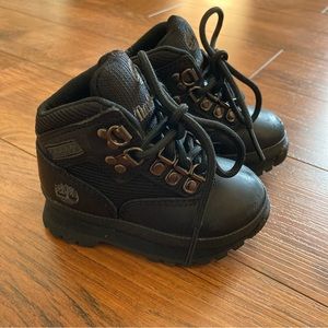 Timberland Tims Boots Shoes Toddler Size 5 Black Lace Up